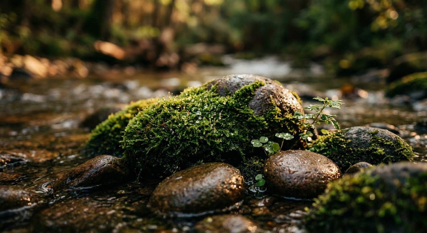 Natürliche Textur – Moos und Stein